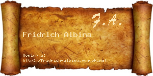 Fridrich Albina névjegykártya